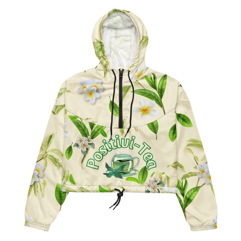PositiviTea Women’s Cropped Windbreaker