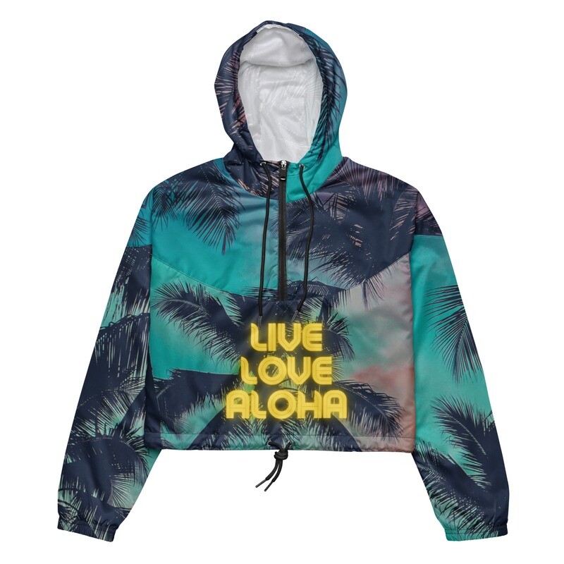 Live Love Aloha Women’s Cropped Windbreaker