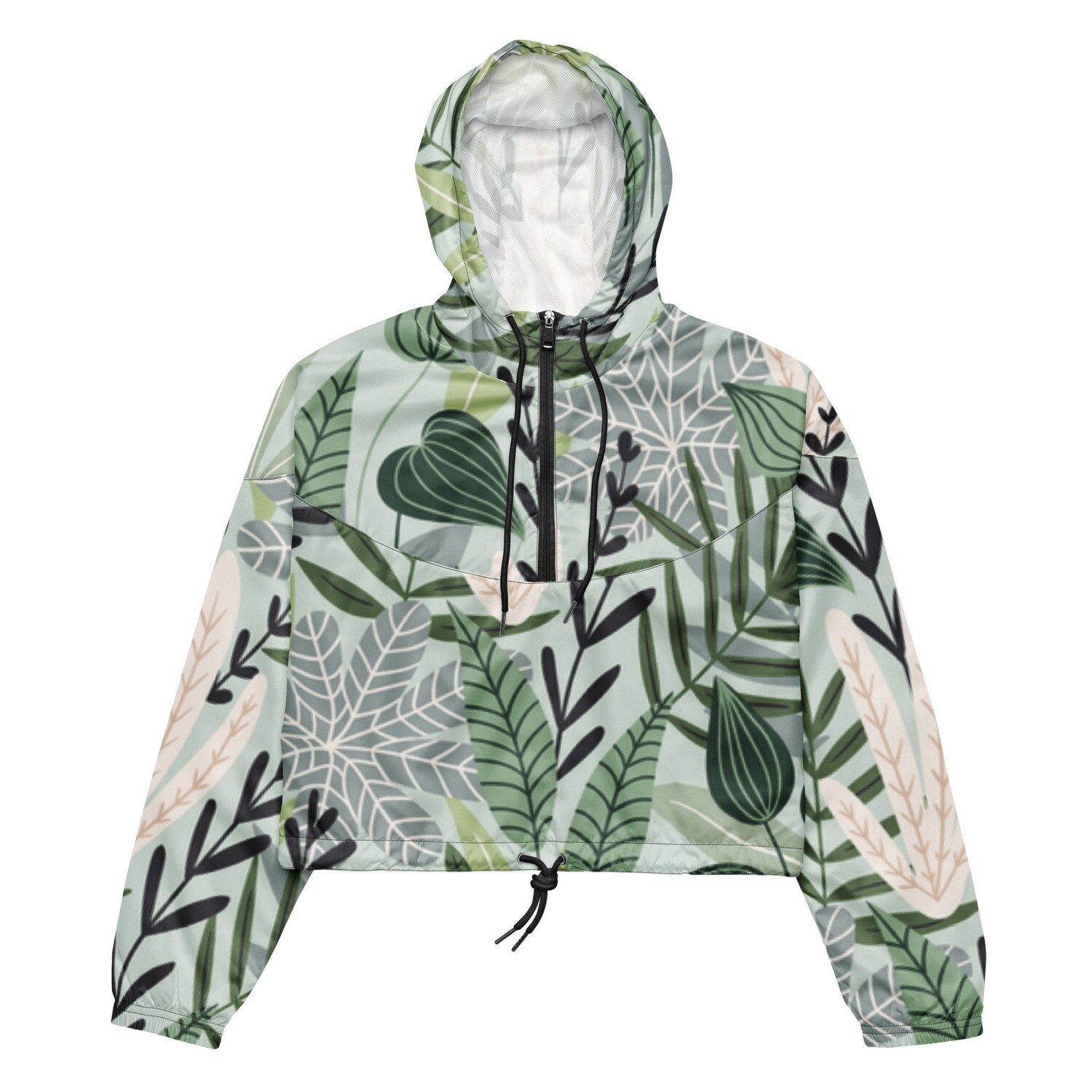 Hawaiian Print Women’s Cropped Windbreaker