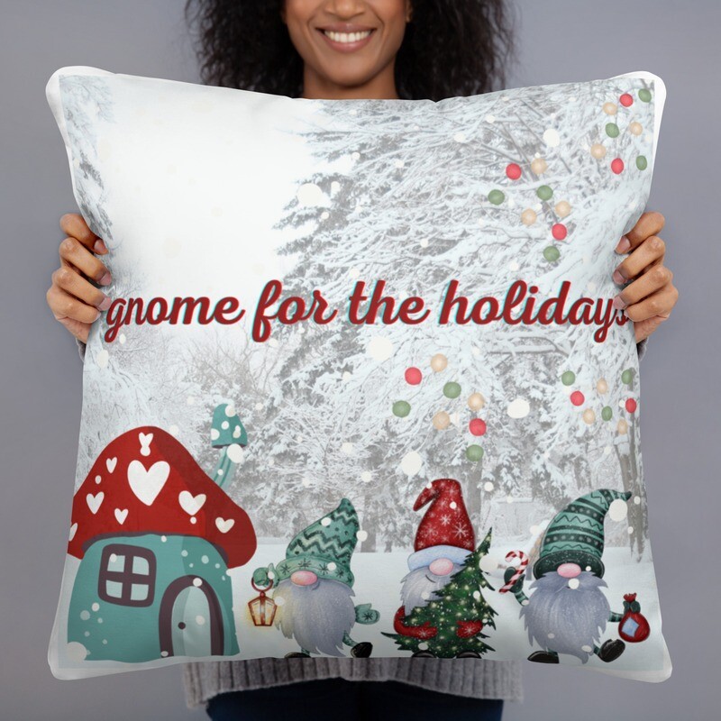 Gnome for the Holidays Christmas Pillow