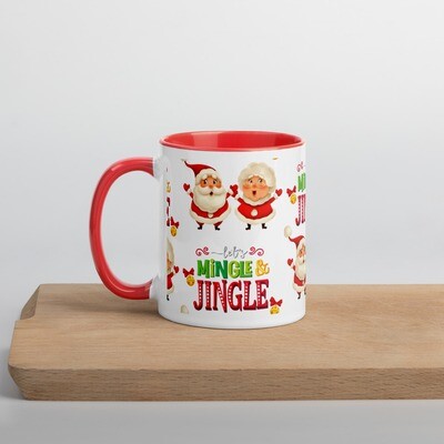 Mingle and Jingle Mr and Mrs Claus Christmas Coffee Mug