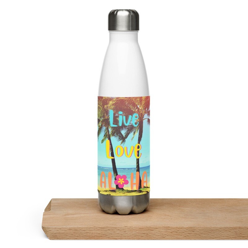 Live Love Aloha Stainless Steel Water Bottle