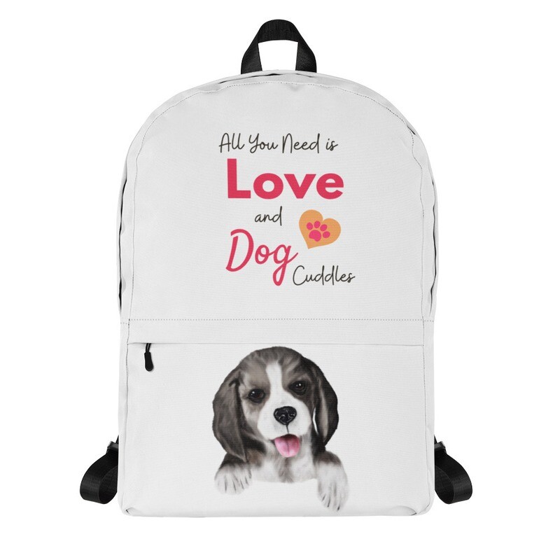 All you need is Love and Dog Cuddles Backpack