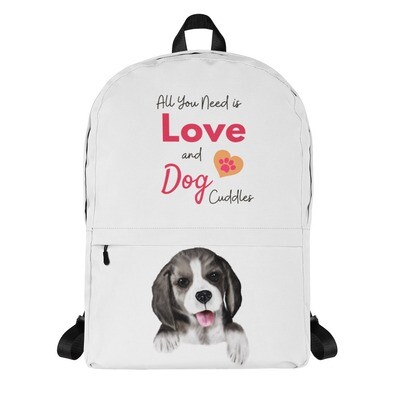 All you need is Love and Dog Cuddles Backpack