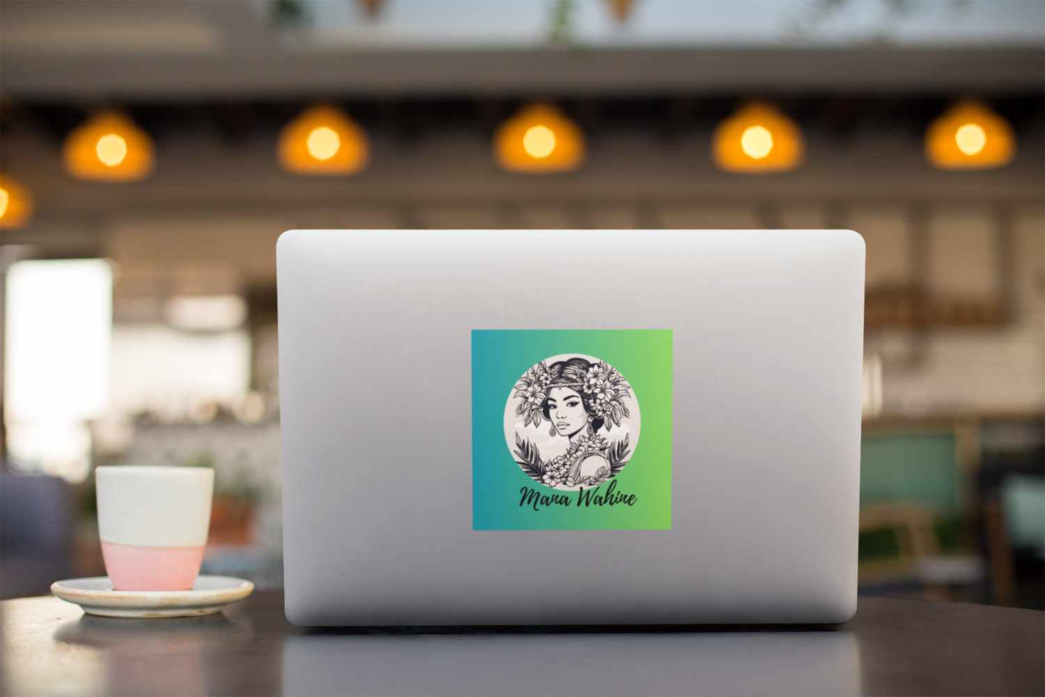 Mana Wahine Warrior Woman Green Bubble-free Sticker