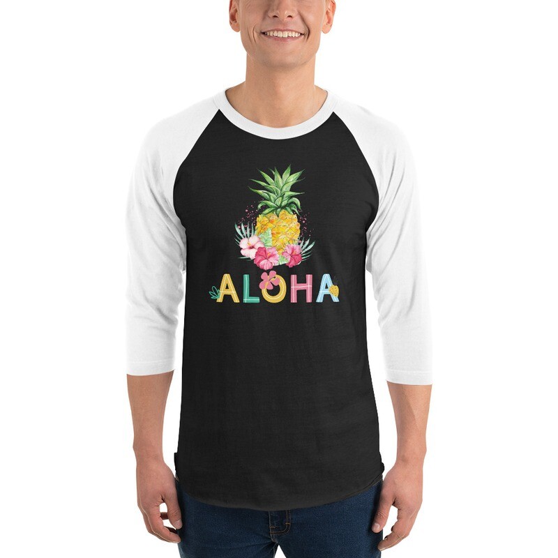 Aloha Pineapple Unisex Raglan T-Shirt