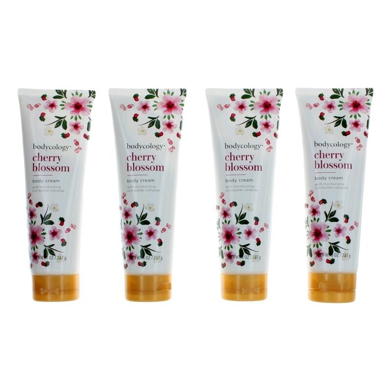 Cherry Blossom by Bodycology, 4 Pack 8 oz Moisturizing Body Cream for Women