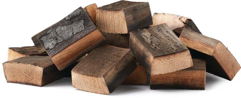 Napoleon brandy eiken wood chunks 1,5 kg voor rijke, complexe rooksmaak met brandy-tonen.