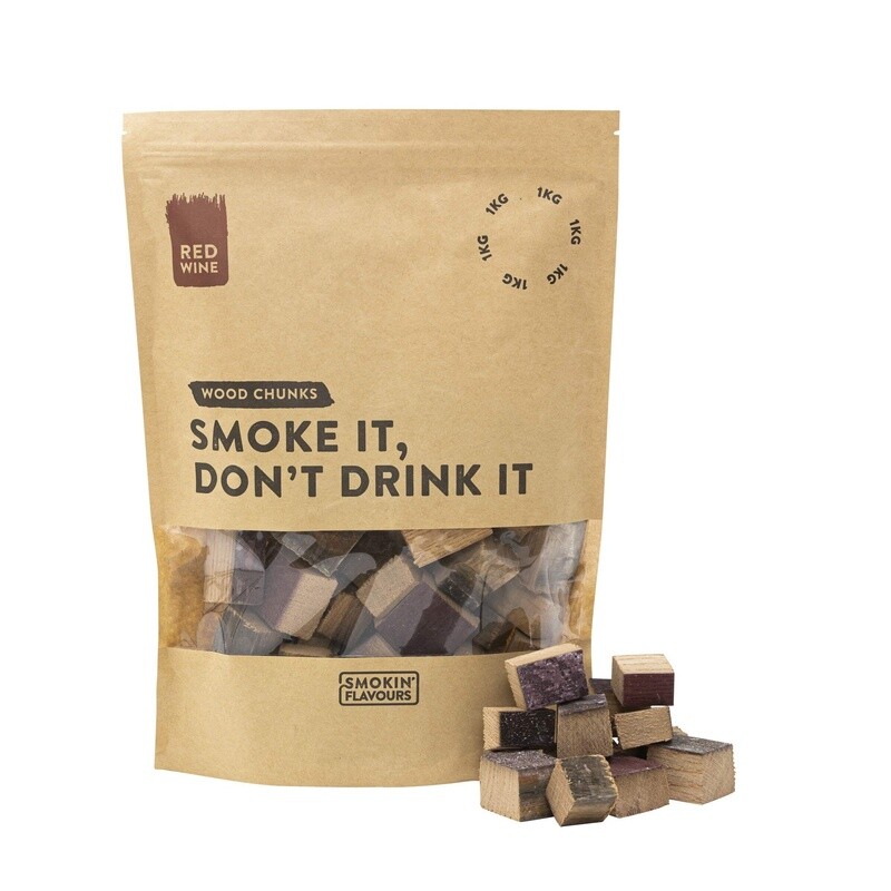 Smokin Flavours rookchunks van rode wijnvaten voor rijke, fruitige rooksmaak bij barbecueën.