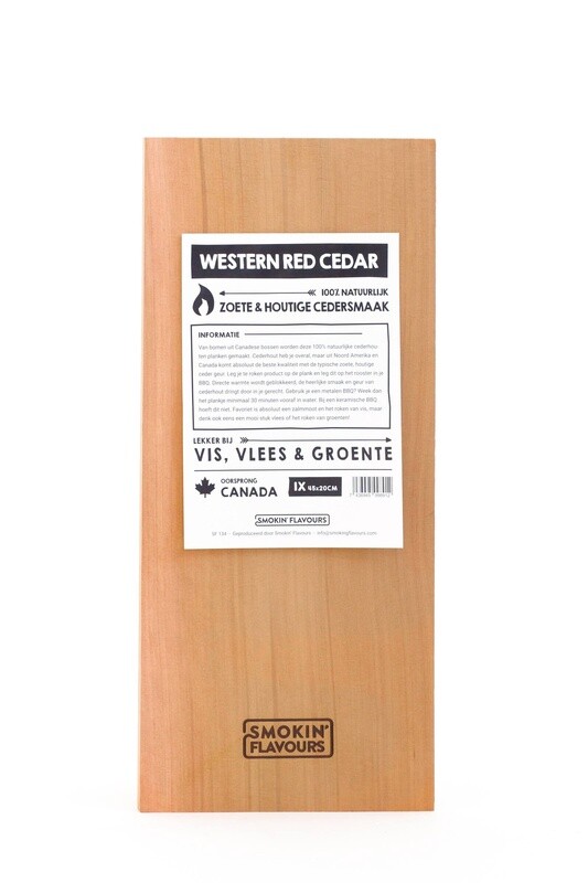 Smokin Flavours rookplank XL voor milde rooksmaak en perfecte bereiding van vis of vlees.