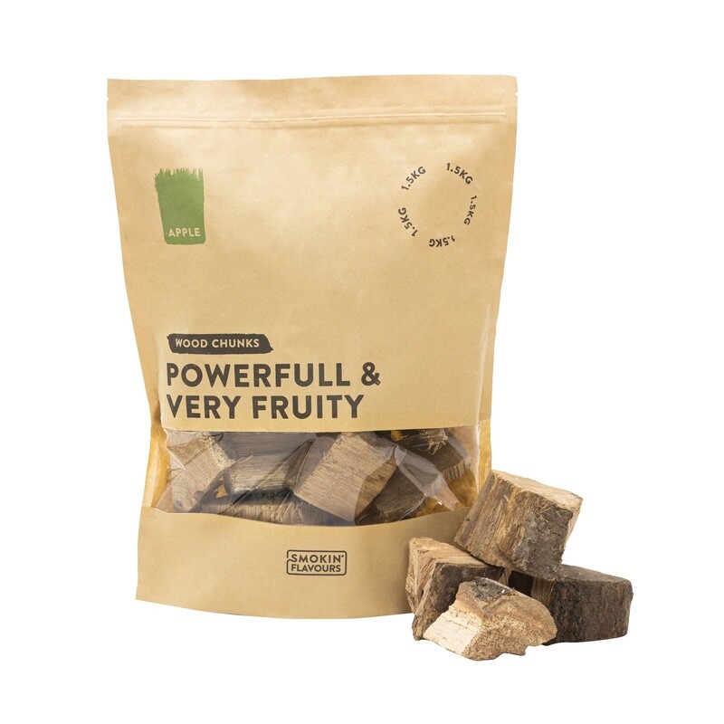 Smokin Flavours appel rookchunks voor een zoete, fruitige rooksmaak bij barbecue en roken.