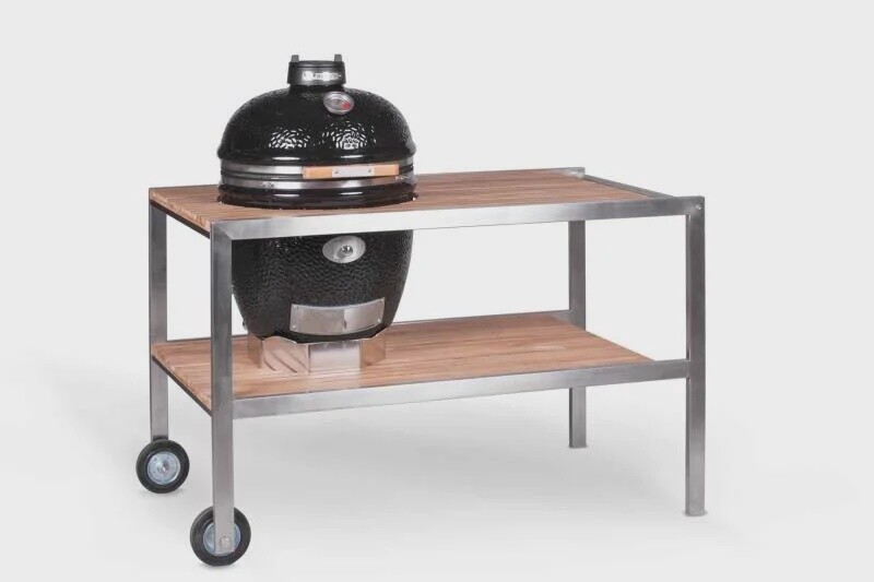 Monolith Classic teakhouten &amp; RVS tafel