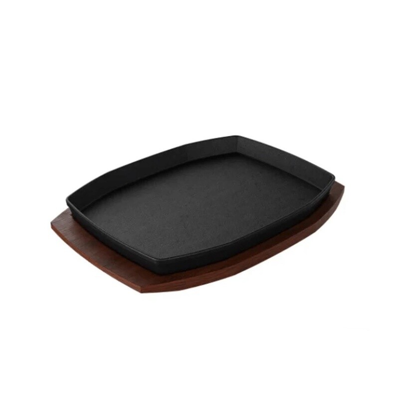 The Bastard Sizzling Plate &amp; Holder Cast Iron 21x28 cm
