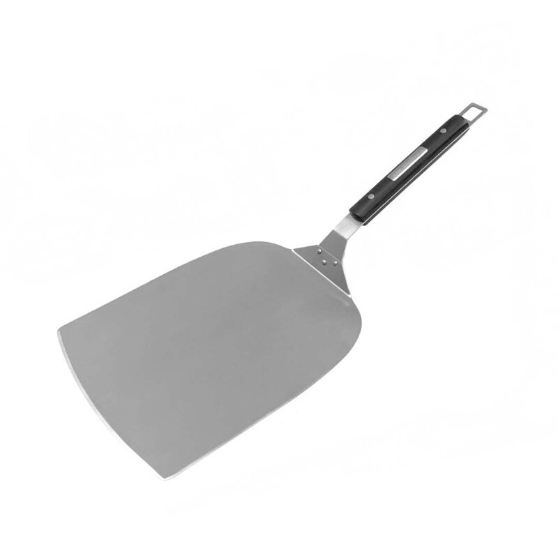 The Bastard Pizza Shovel Deluxe – stevige pizzaschep van RVS met houten handgreep.