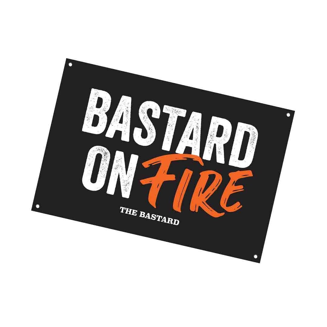 The Bastard Man Cave Plate 'Bastard on fire'