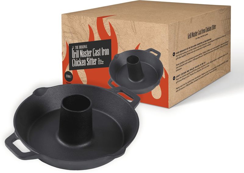 Grill Master Cast Iron Chicken Sitter