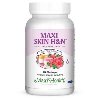 Maxi Health, Kosher Maxi Skin H &amp; N (Hair &amp; Nail) Support - 120 Vegetarian Capsules