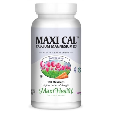 Maxi Health, Kosher Maxi Cal (Calcium, Magnesium &amp; D3) - 180 Vegetarian Capsules