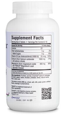 Maxi Health, Kosher Chewable Calcium Complex, Vanilla Flavor - 180 Chewable Tablets