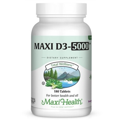 Maxi Health, Kosher Vitamin D3-5000 - 180 Tablets