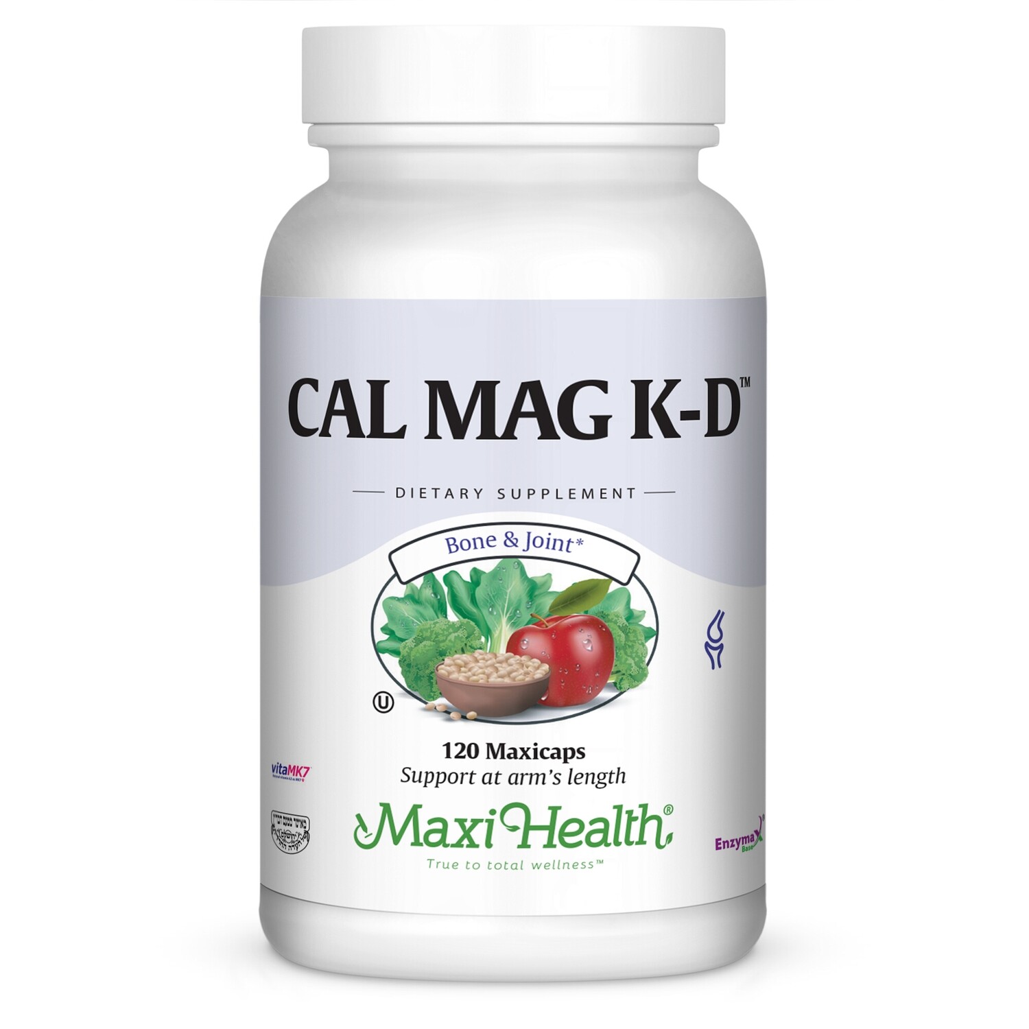 Maxi Health, Kosher Cal Mag K D, Advance Calcium, Magnesium Vitamin K2 &amp; D3  - 120 Vegetarian Capsules