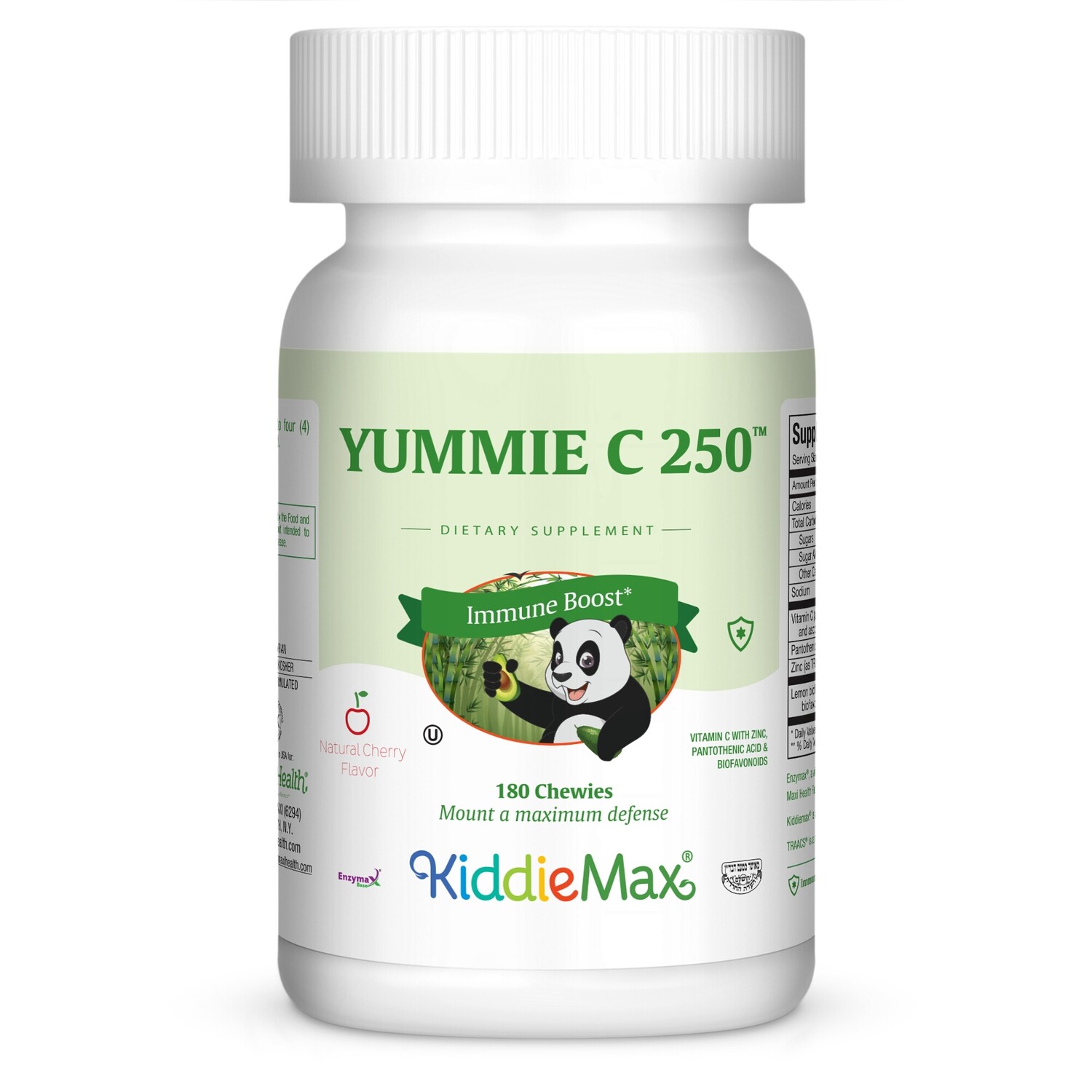 Maxi Health, Kosher KiddieMax, Yummie C 250, Cherry Flavor (Vitamin C Chewable) - 180 Chewies