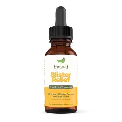 Herbari, Kosher BLISTER RELIEF, Oral &amp; Topical Concentrate For Shingles Virus, Liquid Tincture  - 1 Fl. oz. (30 ml) - Kosher for Passover