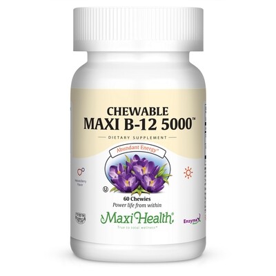 Maxi Health, Kosher Maxi B12 5000 Cherry & Berry Flavor - 60 Chewies