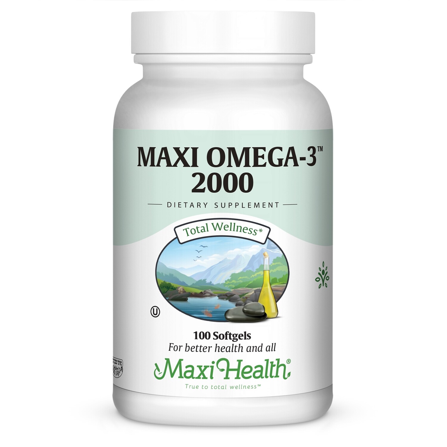 Maxi Health, Kosher Maxi Omega 3 2000, Fish Oil, Plastic Bottle - 100 SoftGels