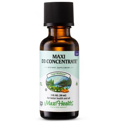 Maxi Health, Kosher D3-Concentrate Liquid Drops (Vitamin D3 1000 IU) - 1 fl. oz. (30 mL)