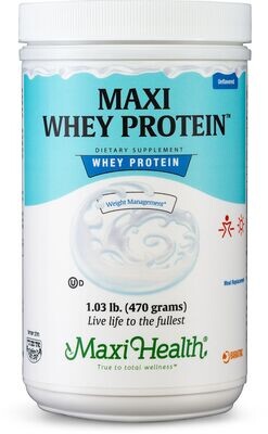 Maxi Health, Kosher Maxi Whey Protein Powder Unflavored - 1.03 lb. (470 grams)