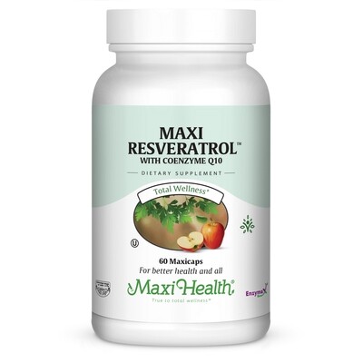 Maxi Health, Kosher Resveratrol 100 Mg with Coenzyme Q10 - 60 Vegetarian Capsules