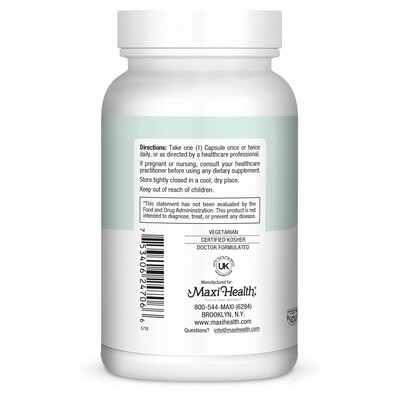 Maxi Health, Kosher MAXI RESVERATROL 100mg, with Coenzyme Q10 - 60 Vegetarian Capsules