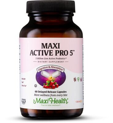 Maxi Health, Kosher Maxi Active Pro-5 Woman's Probiotic - 60 Vegetarian Capsules