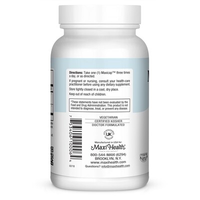 Maxi Health, Kosher Maxi SJW, St. John's Wort - 60 Vegetarian Capsules