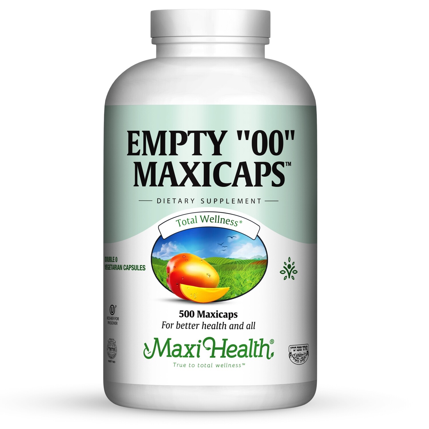 Maxi Health, Kosher Empty Maxicaps #00 - 500 Vegetarian Capsules - Kosher for Passover