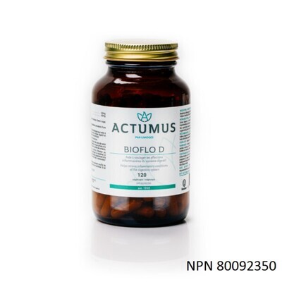 Actumus, Kosher BIOFLO D (Neutralize Inflammation on the Bowel Wall) - 120 Vegetarian Capsules