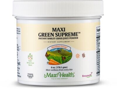 Maxi Health, Kosher Maxi Green Supreme, (Instant Barley Grass Juice Powder) - 6 oz. (170 g)