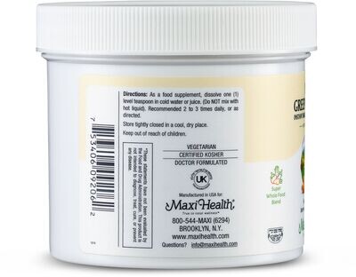 Maxi Health, Kosher Maxi Green Supreme, (Instant Barley Grass Juice Powder) - 6 oz. (170 g)