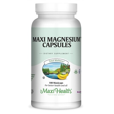 Maxi Health, Kosher Maxi Magnesium Capsules 300mg - 180 Vegetarian Capsules