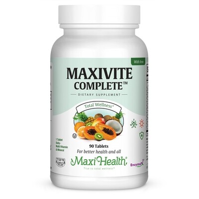 Maxi Health, Kosher MaxiVite Complete, Multi Vitamin (with Iron) - 90 Tablets
