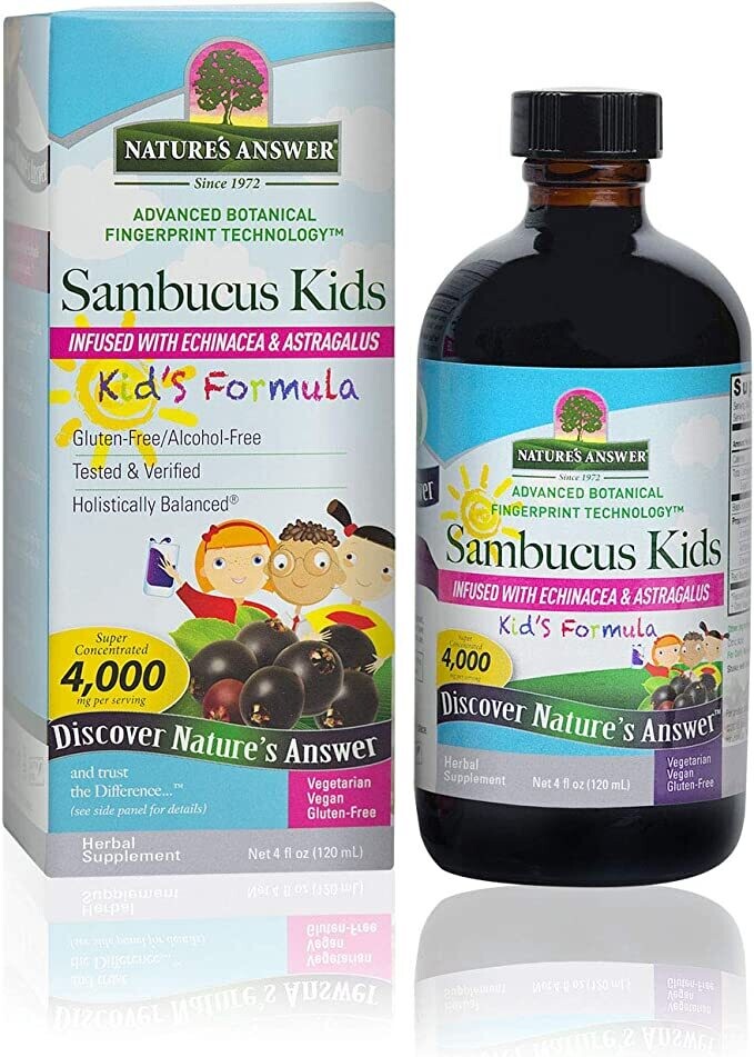 Natures Answer, Kosher  Sambucus Black Elderberry Ex - Childrens Formula 1,945 Mg Alcohol Free 4 OZ