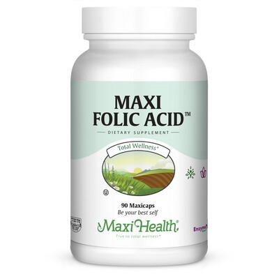 Maxi Health, Kosher Folic Acid, 1000mcg - 90 Vegetarian Capsules