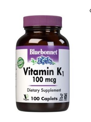 Bluebonnet, Kosher Vitamin K1 100mcg - 100 Caplets