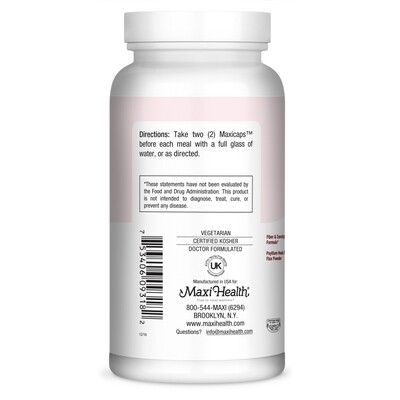 Maxi Health, Kosher FiberMax Supreme - 180 Vegetarian Capsules