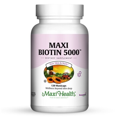 Maxi Health, Kosher Maxi Biotin 5000 - 120 Vegetarian Capsules