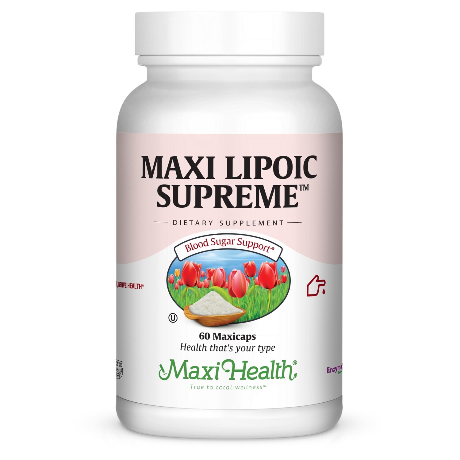 Maxi Health, Kosher Lipoic Supreme, Alpha Lipoic Acid 300mg - 60 Vegetarian Capsules