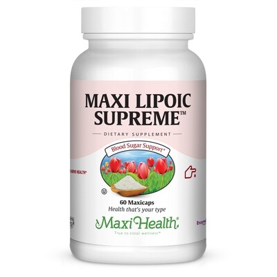Maxi Health, Kosher Lipoic Supreme, Alpha Lipoic Acid 300mg - 60 Vegetarian Capsules