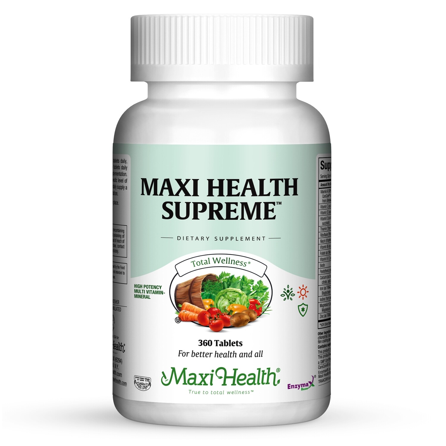 Maxi Health, Kosher Maxi Health Supreme, Multi Vitamin &amp; Minerals - 360 Tablets