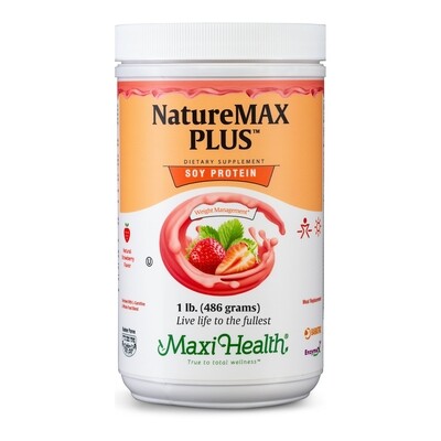 Maxi Health, Kosher NatureMAX Plus, Soy Protein Powder, Strawberry Flavor - 1 Lb.